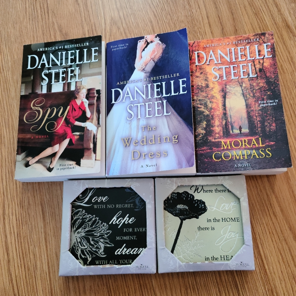 Danielle Steel Books and Coasters